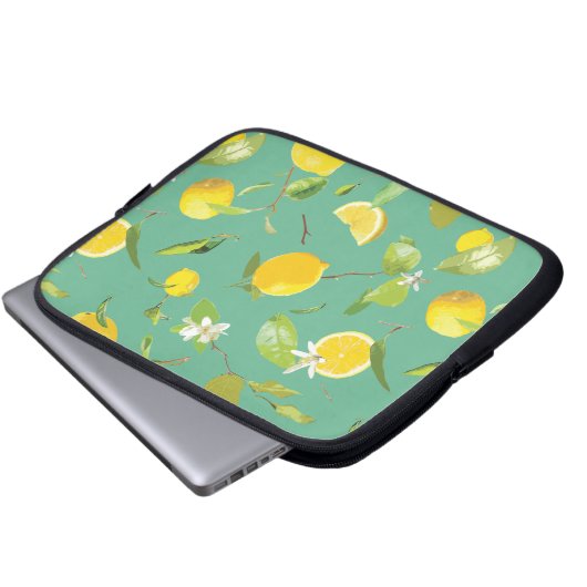 Wasserfarbenöle und Blätter 8 Laptopschutzhülle (Vorne Knopf)