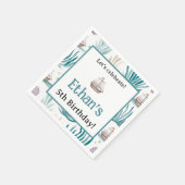 Wasserfarbenozean kids Nautic Birthday Serviette (Ecke)