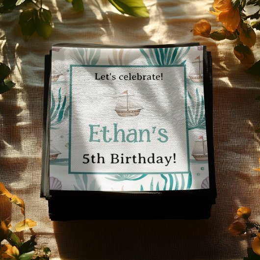 Wasserfarbenozean kids Nautic Birthday Serviette