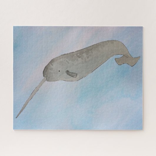Wasserfarbenozean Narwhal Puzzle (Horizontal)