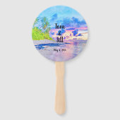 Wasserfarbenpalm Beach Sunset Fächer (Vorderseite)