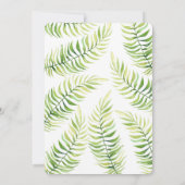 Wasserfarbenpalme Blätter Beach Boy Taufe einladen Einladung (Rückseite)