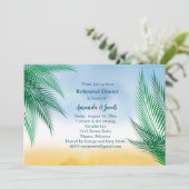 Wasserfarbenpalme Blätter Probe Abendessen Einladung (Stehend Vorderseite)