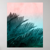 Wasserfarbenpalme Blätter Tropische Kunst Poster (Vorne)