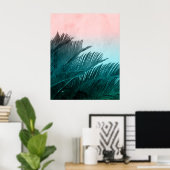 Wasserfarbenpalme Blätter Tropische Kunst Poster (Heimbüro)