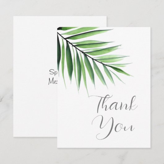 Wasserfarbenpalme Dankeskarte (Vorne/Hinten)
