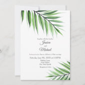 Wasserfarbenpalme Einladung (Vorderseite)