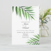 Wasserfarbenpalme Einladung (Stehend Vorderseite)