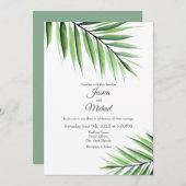 Wasserfarbenpalme Einladung (Vorne/Hinten)