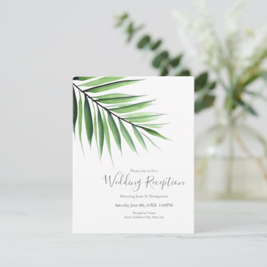 Wasserfarbenpalme Einladung (Stehend Vorderseite)