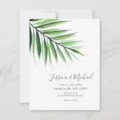 Wasserfarbenpalme Einladung (Vorderseite)