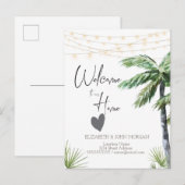 Wasserfarbenpalme, Herzankündigung Ankündigungspostkarte (Vorne/Hinten)