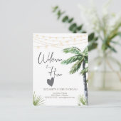 Wasserfarbenpalme, Herzankündigung Ankündigungspostkarte (Stehend Vorderseite)