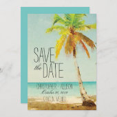 Wasserfarbenpalme | Hochzeitsstichtag speichern Save The Date (Vorne/Hinten)