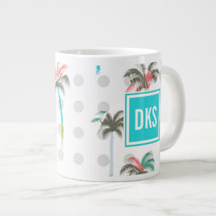 Wasserfarbenpalme Monogramm Jumbo-Tasse