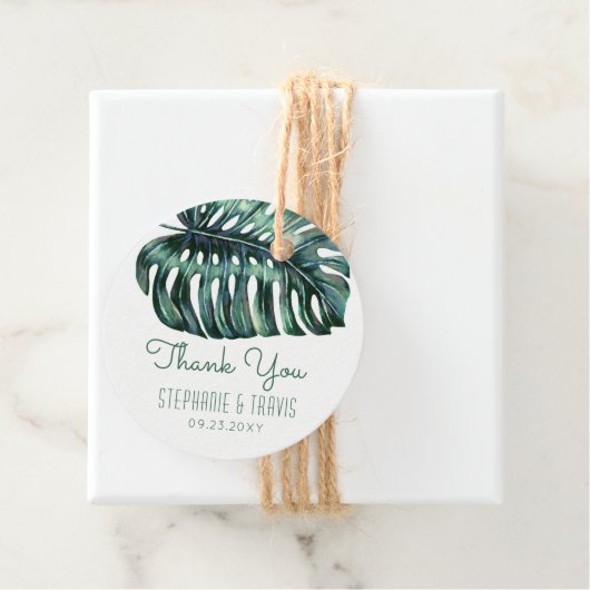 Wasserfarbenpalme Monstera Leaf Tropical Vielen Da Geschenkanhänger (Beispiel)