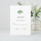 Wasserfarbenpalme RSVP Karte (Stehend Vorderseite)