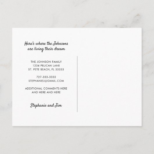 Wasserfarbenpalme Tree Aqua Himmel Nach Florida Ankündigungspostkarte (Rückseite)