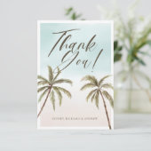 Wasserfarbenpalme Tree Baby Dusche Vielen Dank Dankeskarte (Stehend Vorderseite)