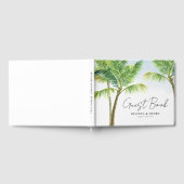 Wasserfarbenpalme Tree Beach Hochzeit Gästebuch (Voll)