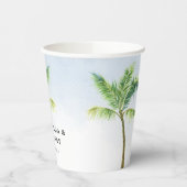 Wasserfarbenpalme Tree Beach Hochzeit Pappbecher (Links)