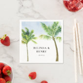 Wasserfarbenpalme Tree Beach Hochzeit Serviette (Beispiel)