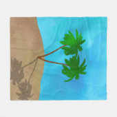 Wasserfarbenpalme Tree Beach Szene Collage Fleecedecke (Vorderseite (Horizontal))