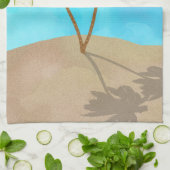 Wasserfarbenpalme Tree Beach Szene Collage Handtuch (Gefaltet)