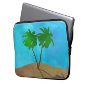 Wasserfarbenpalme Tree Beach Szene Collage Laptopschutzhülle (Vorderseite Links)