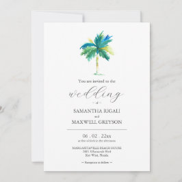 Wasserfarbenpalme Tree Einladung zur Hochzeit