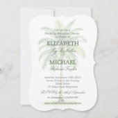 Wasserfarbenpalme Tree Elegante Hochzeitsfeier Pro Einladung (Vorderseite)