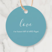 Wasserfarbenpalme Tree Tropische Liebesmarken Geschenkanhänger (Rückseite)