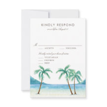 Wasserfarbenpalme Trees Tropical Beach Hochzeit