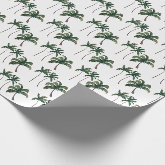 Wasserfarbenpalme tropisches Muster Geschenkpapier (Ecke)