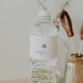 Wasserfarbenpalme Wasserflaschenetikett