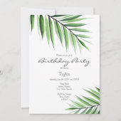 "Wasserfarbenpalmen" Einladung (Vorderseite)