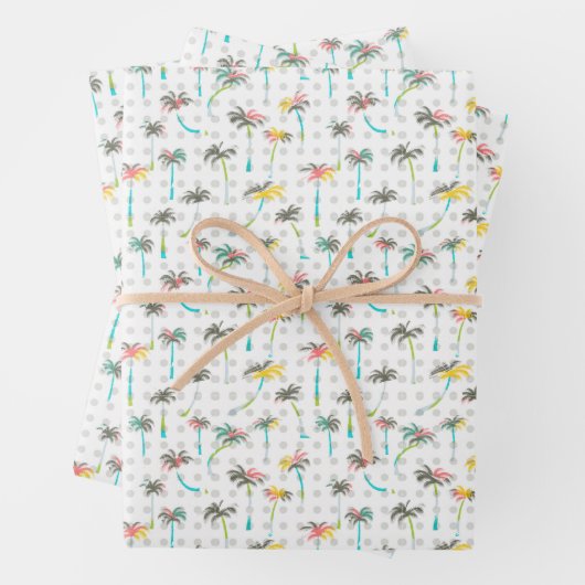 Wasserfarbenpalmen Geschenkpapier Set (Beispiel)
