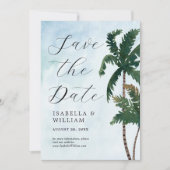 Wasserfarbenpalmen Save the Date (Vorderseite)