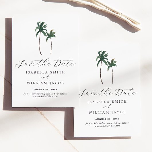 Wasserfarbenpalmen Save the Date