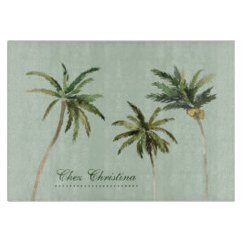 Wasserfarbenpalmen Tropische Personalisierte Bäume Schneidebrett