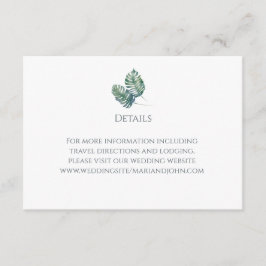 Wasserfarbenpalmen und Hochzeiten von Schiefer Begleitkarte