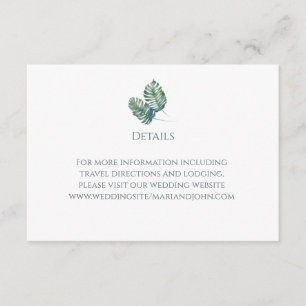 Wasserfarbenpalmen und Hochzeiten von Schiefer Begleitkarte