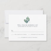 Wasserfarbenpalmen und Hochzeiten von Schiefer RSVP Karte (Vorderseite)