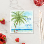 Wasserfarbenpalmenbaum Custom Wedding Napkin Serviette (Beispiel)