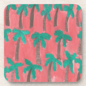 Wasserfarbenpalmenmuster Getränkeuntersetzer (Vorderseite)