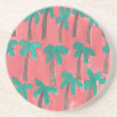 Wasserfarbenpalmenmuster Getränkeuntersetzer (Vorne)