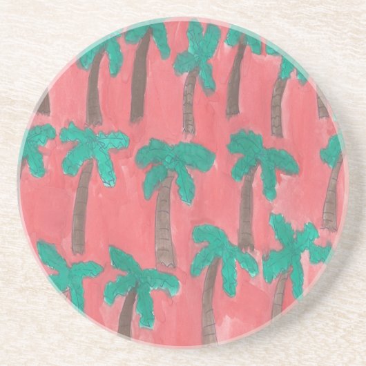 Wasserfarbenpalmenmuster Getränkeuntersetzer (Vorne)