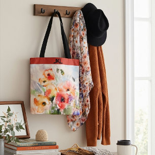 Wasserfarbenpappenmonogramm Tasche