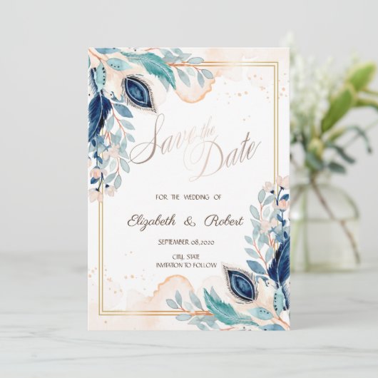 Wasserfarbenparadies Save the Date (Stehend Vorderseite)