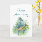 Wasserfarbenparrots Christlich Jubiläum Liebe Karte (Gelbe Blume)